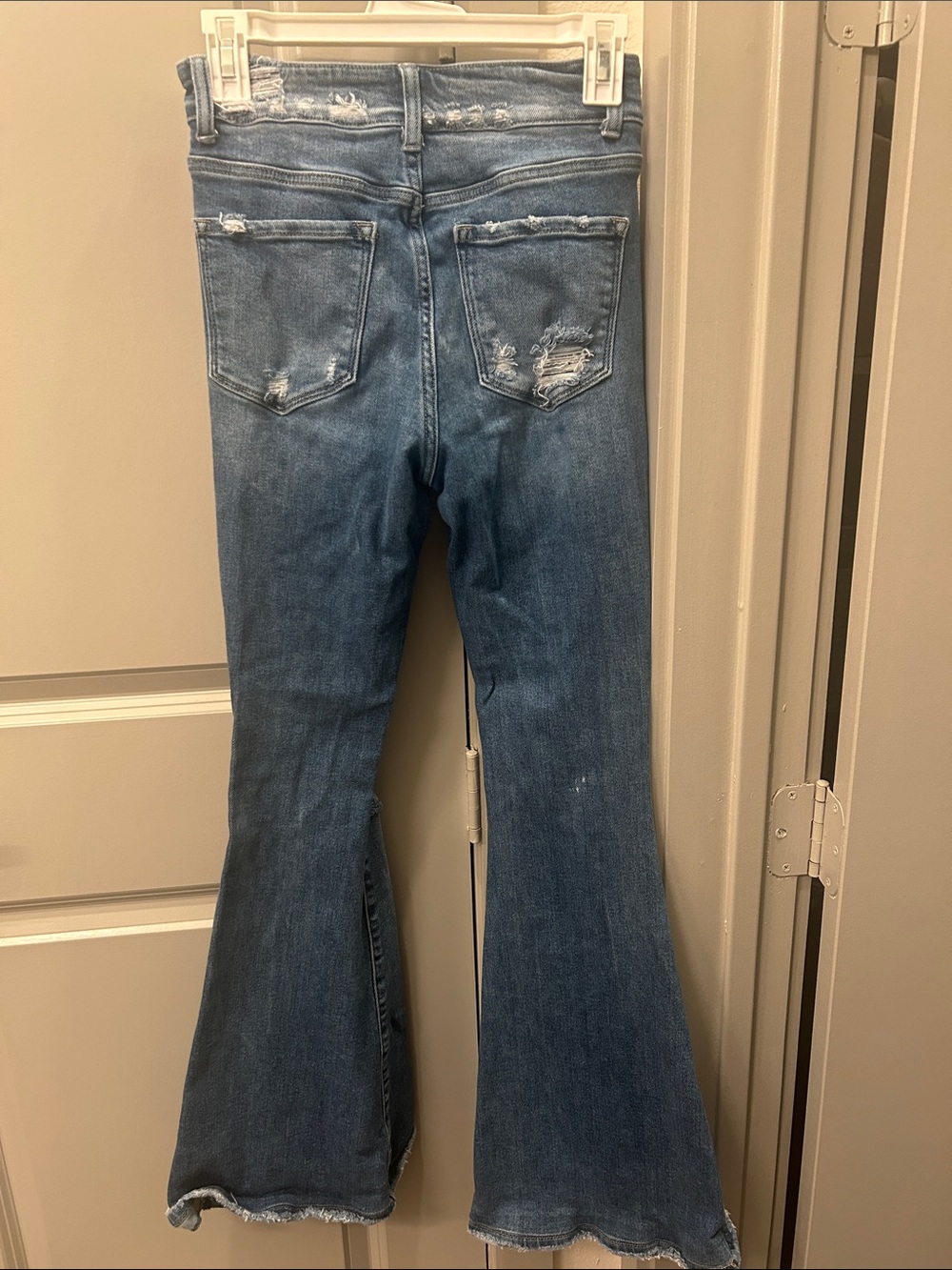 Flying Monkey Distressed Flare Jeans for Women - Picture 8 of 10